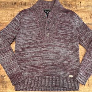 Gray and Burgundy Men's Sweater